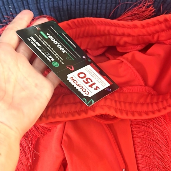 NWT,Latin Dance Pants Tassel Ballroom Dance Red Fringe Rumba Tango Salsa, Size
M - Picture 3 of 10